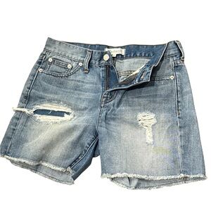 Madewell Light Blue Distressed Jean Shorts